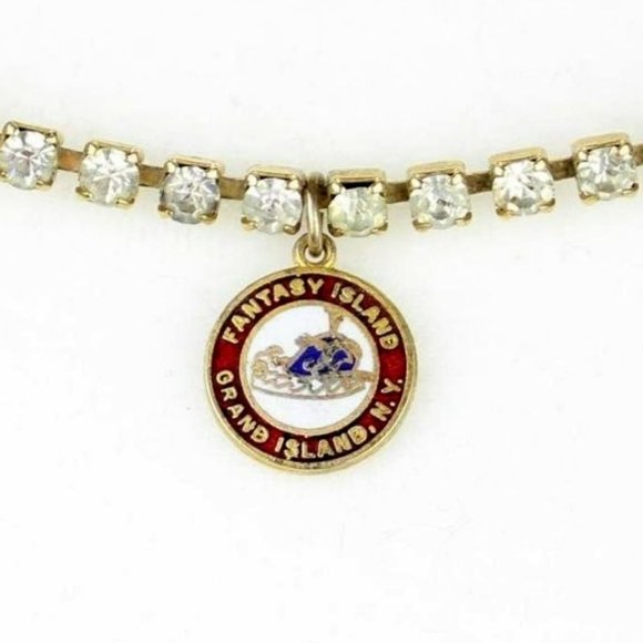 Vintage New York Souvenir Sweater Guard Rhinestone Clip 1960s Jewelry Retro J30 - Picture 2 of 9